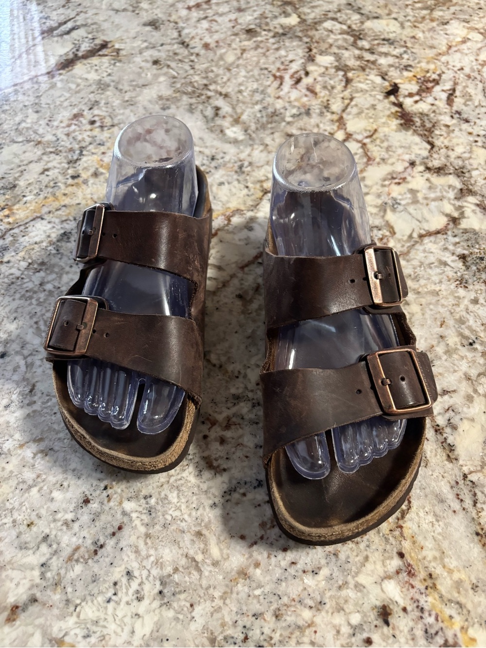 Birkenstock Brown Two-Strap Adjustable Buckle Sandals